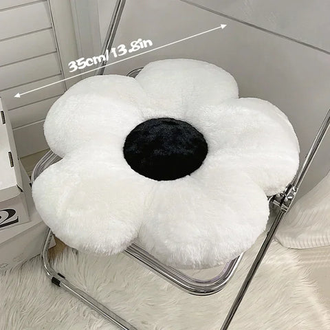 Cute Black & White Flower Soft Pillow