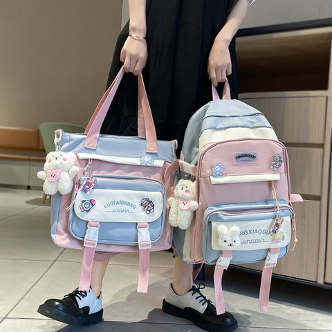 Ästhetisches Rucksack- und Taschenset für die japanische Schule