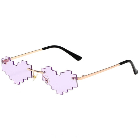 Pixel-Brille in Herzform