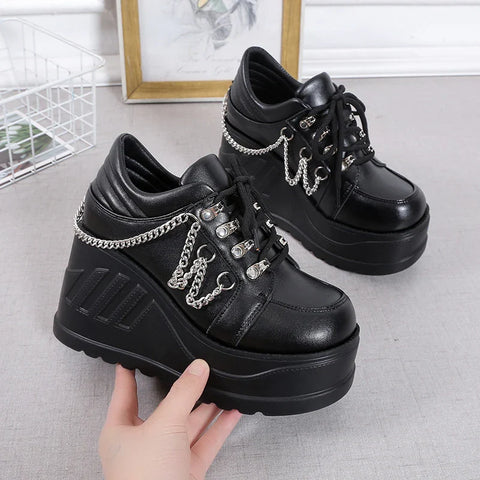 Punk Gothic Schuhe mit Kette