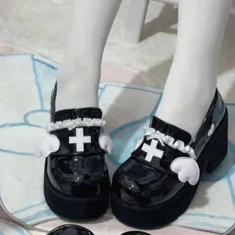 Pastellfarbene Gothic Lolita Plateau Heels