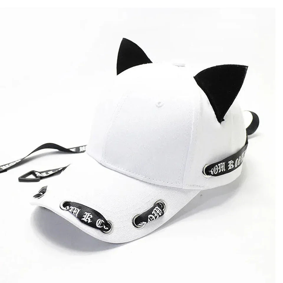 Dark Cat Ears Baseball Hat