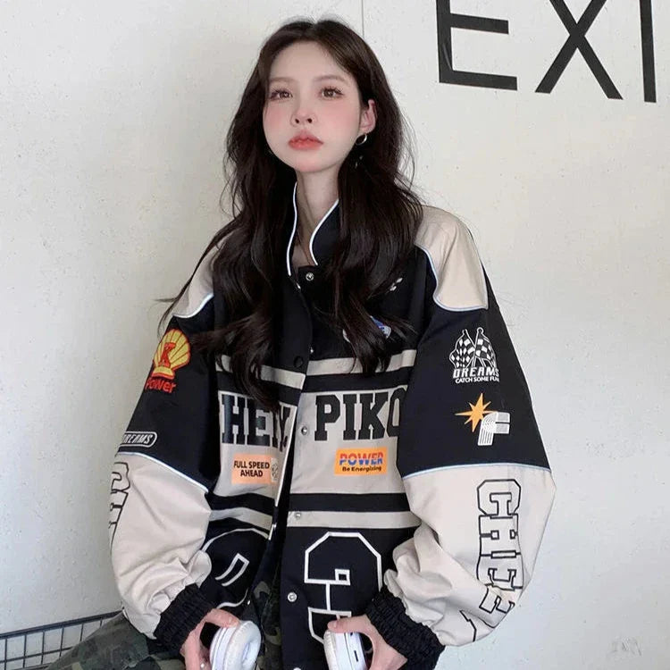 Y2k Racer Y2K Oversized Racer Jacket – Kroyy