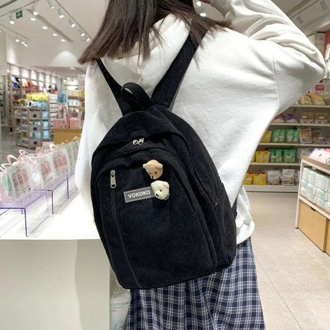 Bonita mochila escolar de pana 