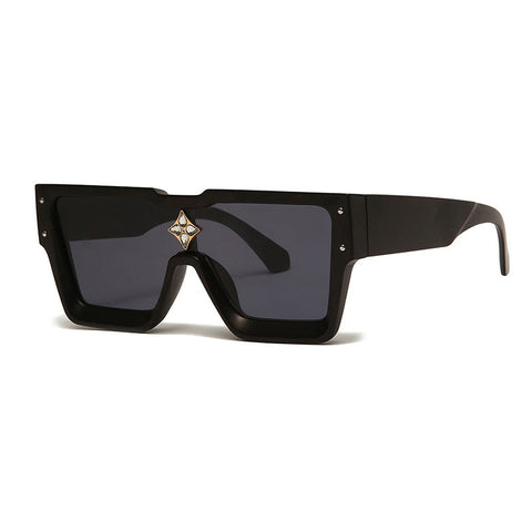 Oversized Crystal Frame Squared Sunglasses