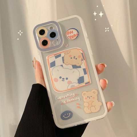 Funda de oso de chocolate kawaii para iPhone