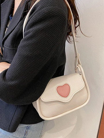 Bolso de hombro retro con forma de corazón