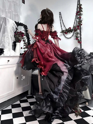 Dark Bride Lolita-Kleid mit Blumenmuster