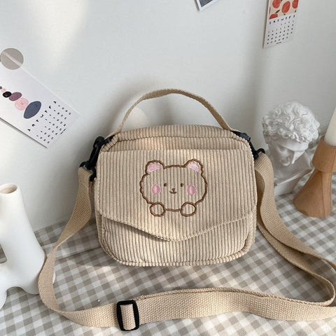 Bolso tipo mensajero con forma de oso kawaii