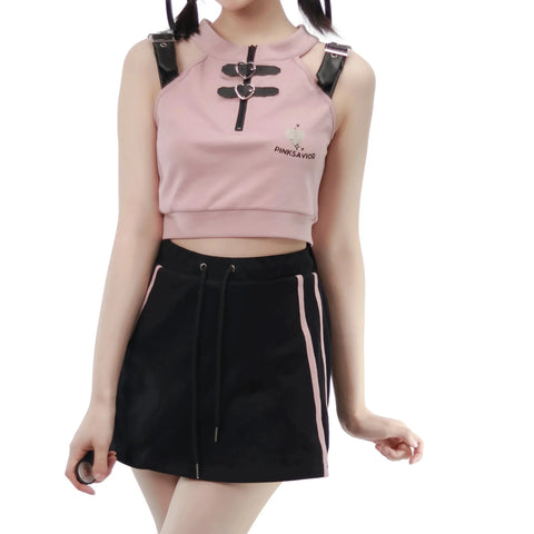 Pastell-Gothic-Japanisches Outfit-Set – Shorts, Hosen &amp; Tops