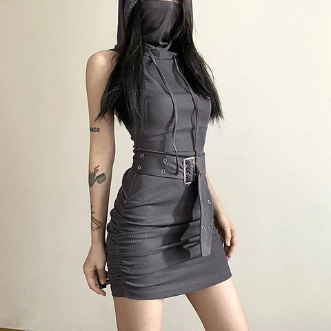 Techwear Cyber ​​Gothic Kleid