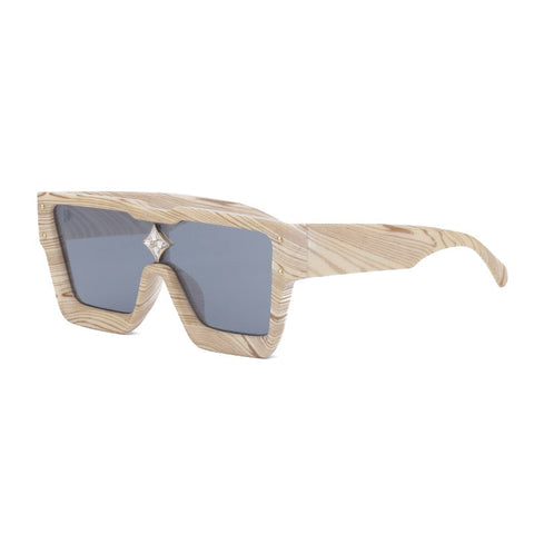 Oversized Crystal Frame Squared Sunglasses