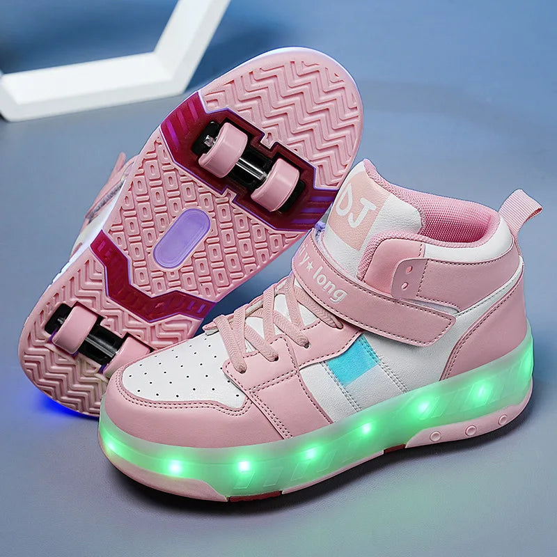 Lindas zapatillas con ruedas y luz LED