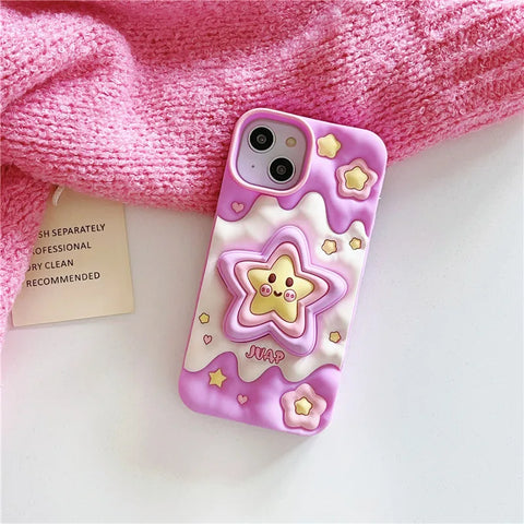 Funda para iPhone con estrellas 3D kawaii