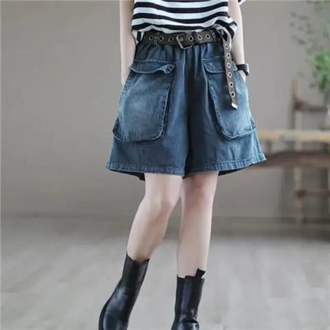 Grunge Wide Denim Shorts