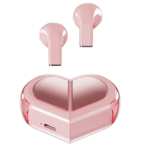 Cute Heart Shaped Wireless Earbuds