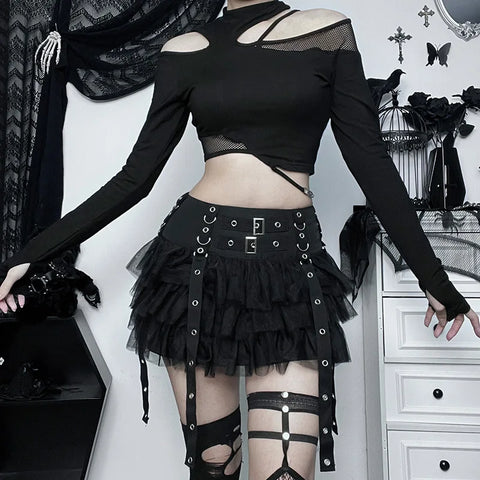 Goth Pleated Mini Skirt