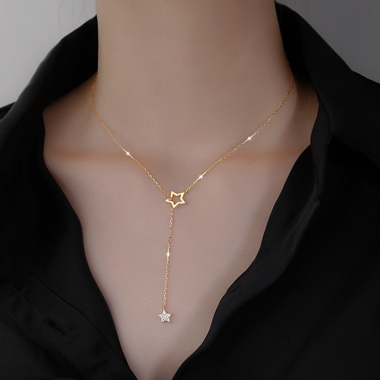 Collar de estrellas de circonitas