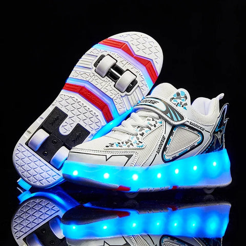 Lindas zapatillas con ruedas LED de Harajuku