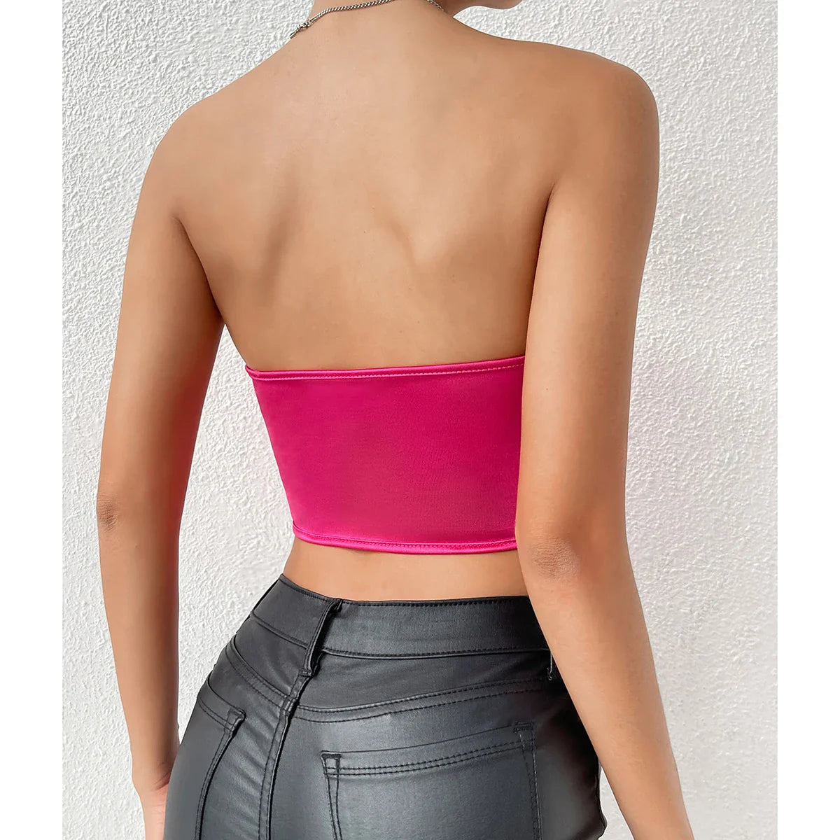 Mona - Strapless Fishbone Corset Crop Top