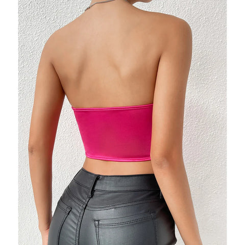 Mona - Strapless Fishbone Corset Crop Top