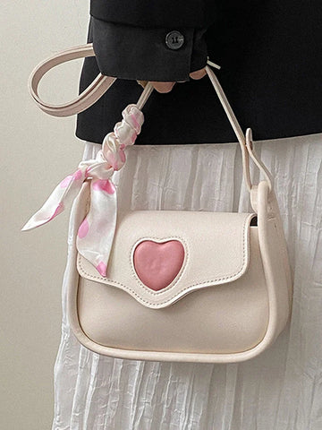 Bolso de hombro retro con forma de corazón