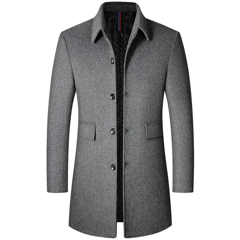 Apollo - Men's Mid Wool Collared Coat