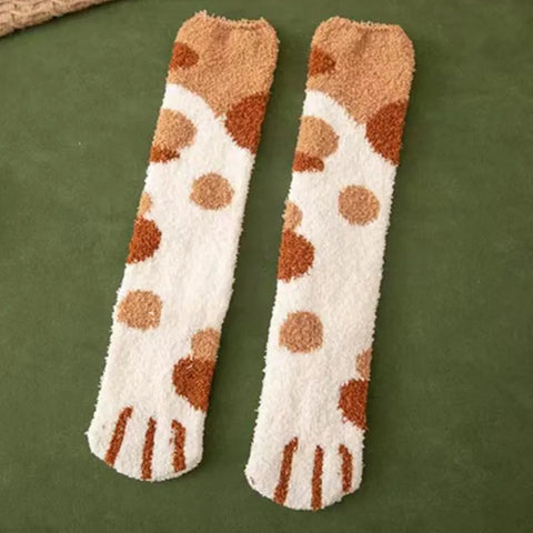 Calcetines cálidos con forma de pata de gato