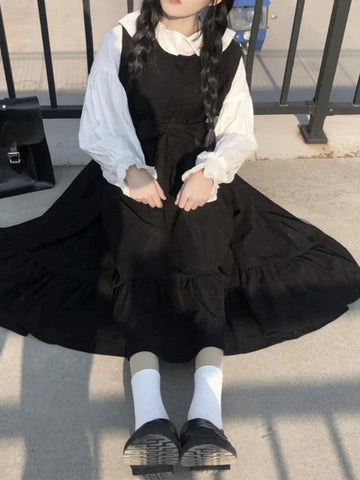 Vestido gótico de dos piezas de Harajuku