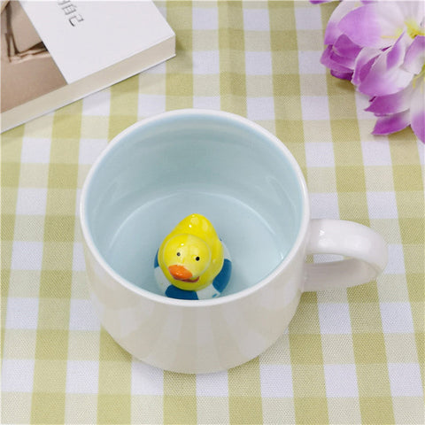 Tazas de cerámica con animales adorables