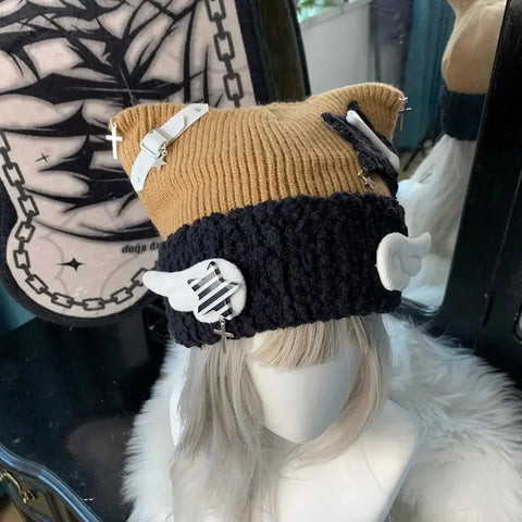 Gorro de invierno pastel de Harajuku