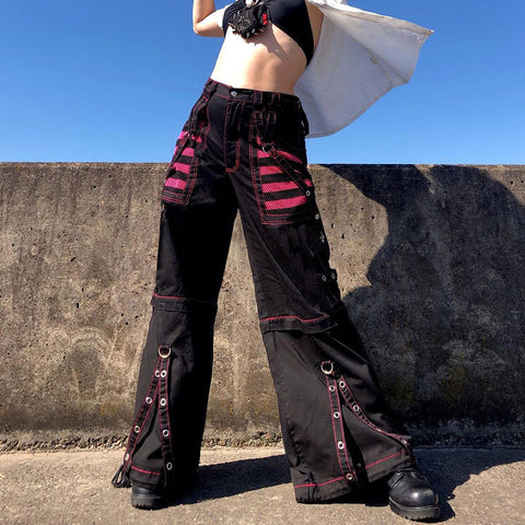 Korean Punk Gothic Cargo Pants