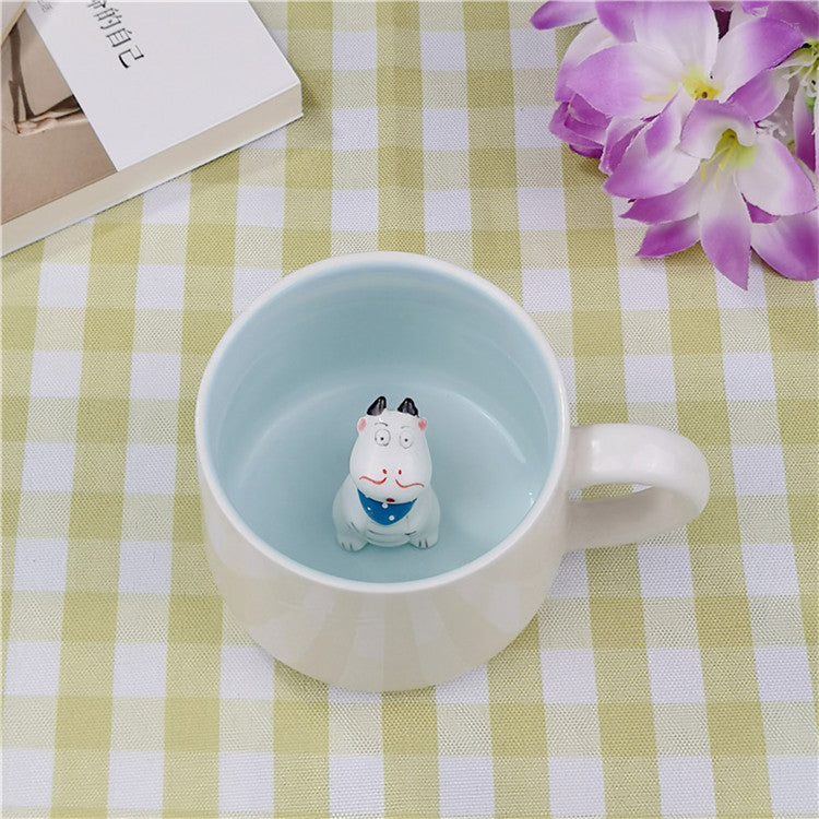 Tazas de cerámica con animales adorables