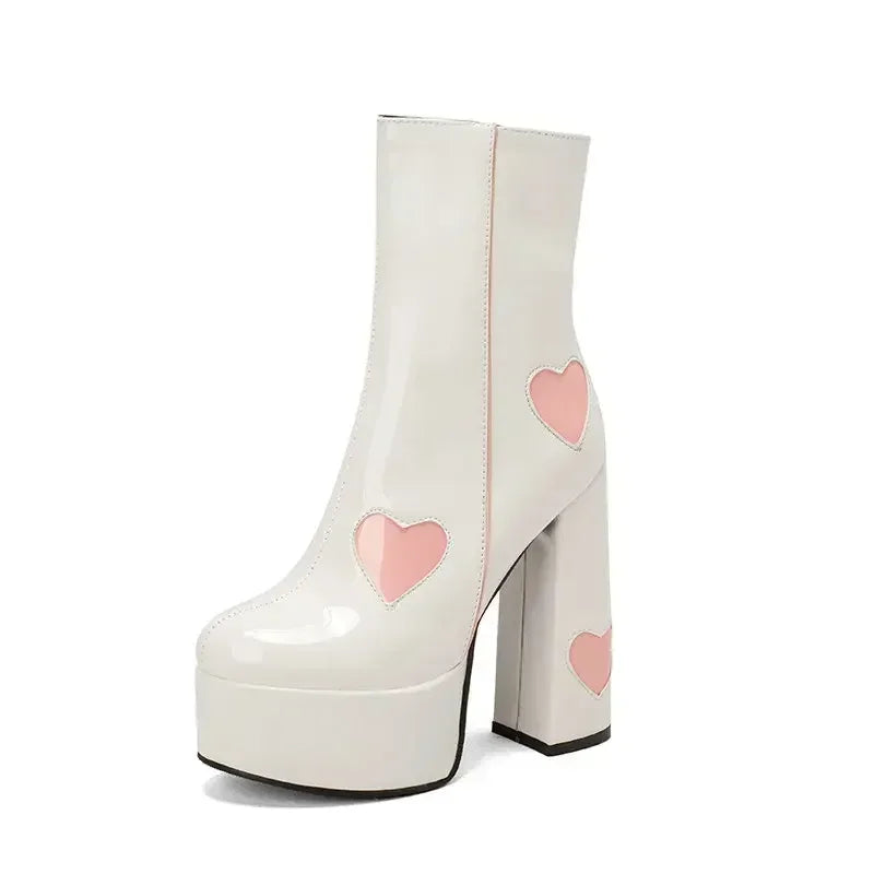 Kawaii klobige High Heel Stiefel