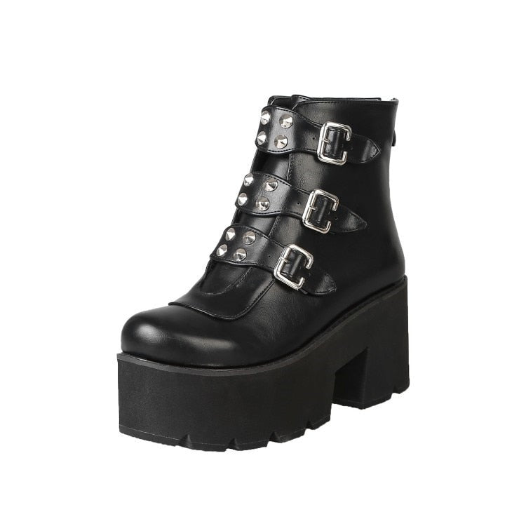 Botas punk de tacón alto