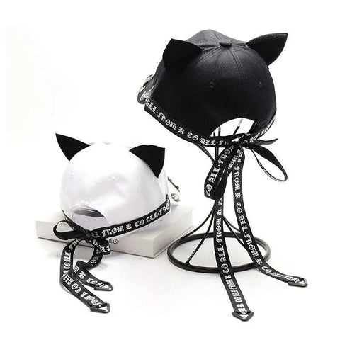 Dark Cat Ears Baseball Hat