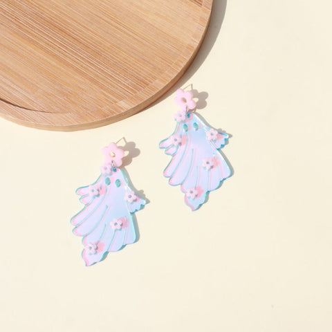 Pendientes transparentes de fantasmas kawaii