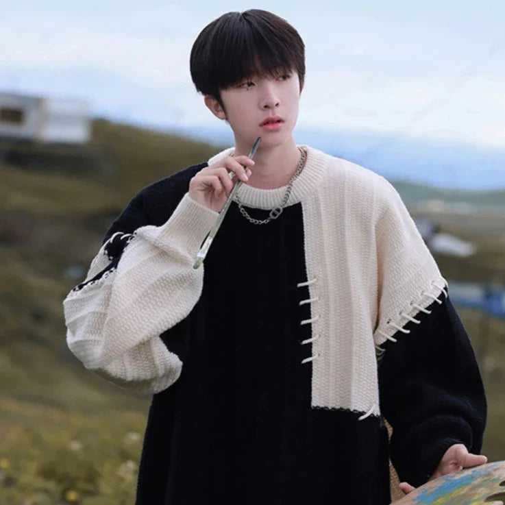 Koreanischer lässiger Oversize-Pullover 