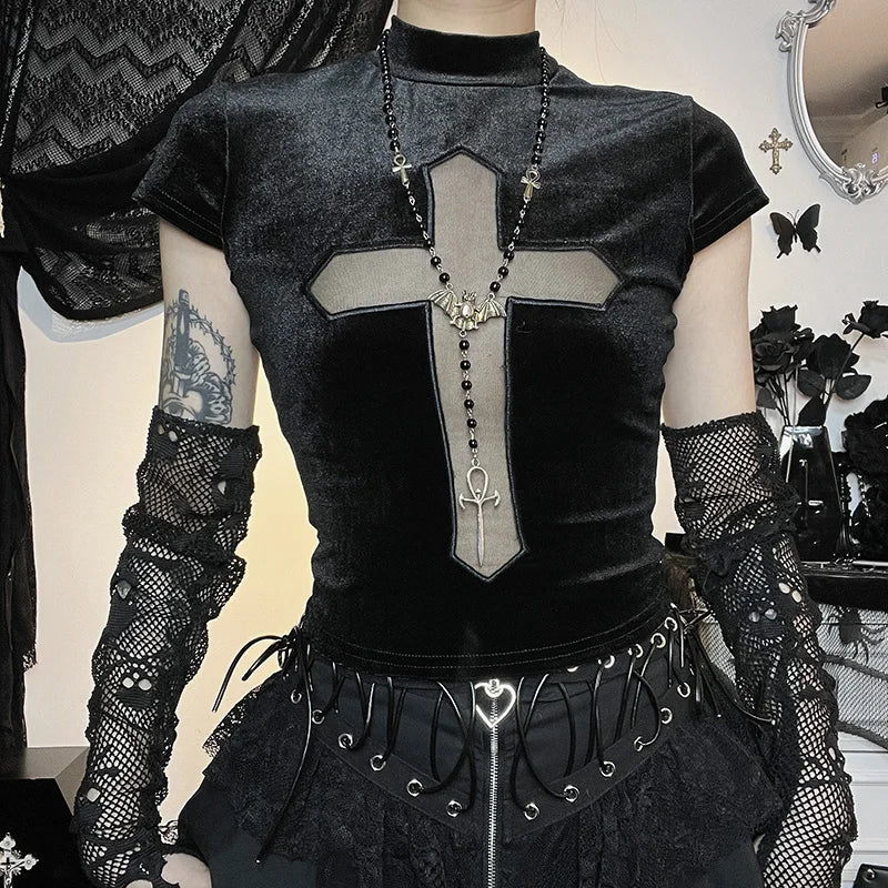 Goth Dark Cross T-shirt
