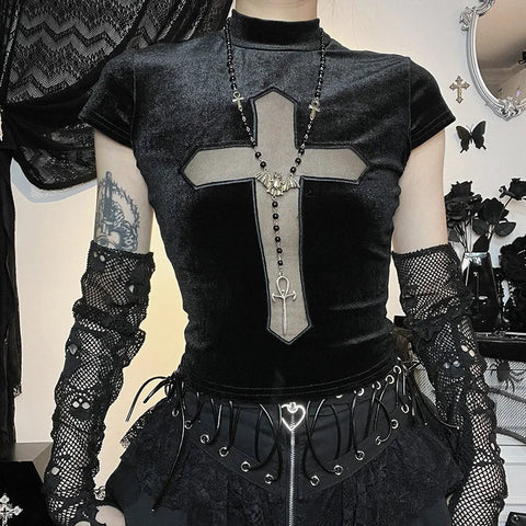 Goth Dark Cross T-shirt