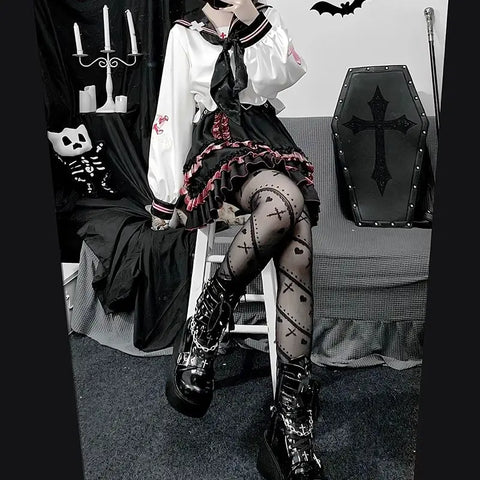 Gothic Lolita Herzstrümpfe