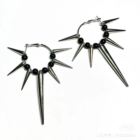 Pendientes de plata estilo punk harajuku