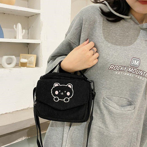 Bolso tipo mensajero con forma de oso kawaii