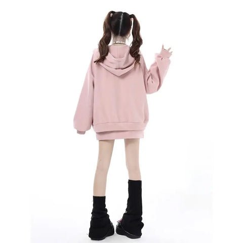 Kawaii Ästhetischer Reißverschluss-Hoodie