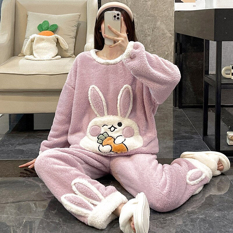 Cute Bunny Warm Pajamas