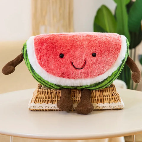 Almohada de peluche con forma de fruta kawaii