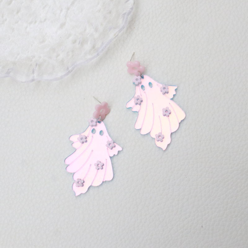 Pendientes transparentes de fantasmas kawaii