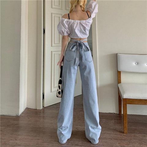 Denim Retro High Waist Pants