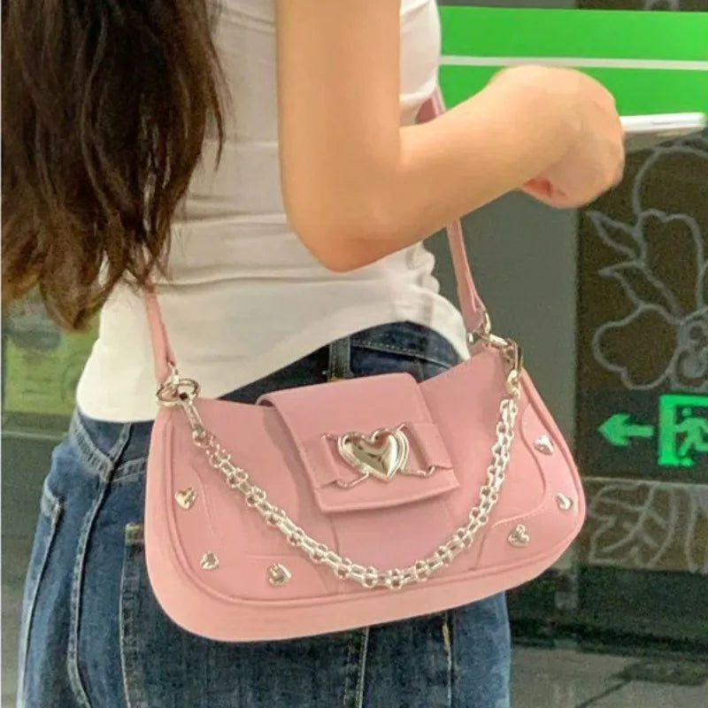 Bolso de hombro rosa kawaii