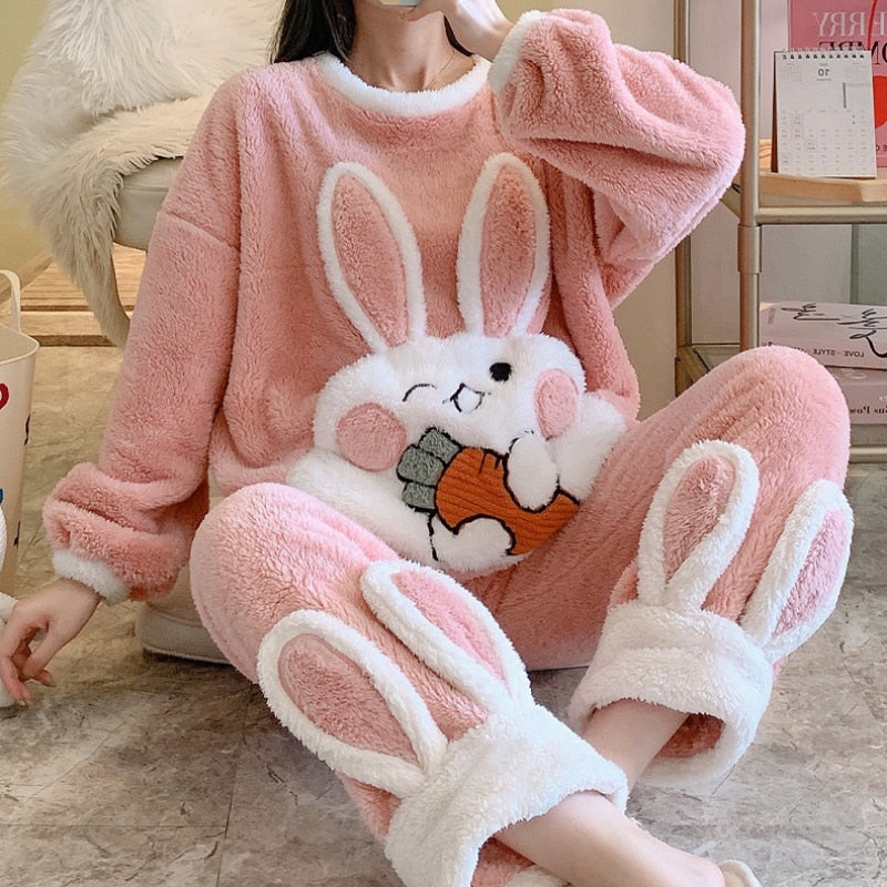 Cute Bunny Warm Pajamas